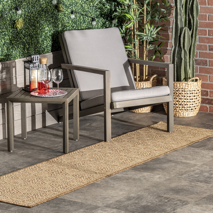 Sand & Stable Roselyn Geometric Power Loom Beige Indoor/Outdoor Patio